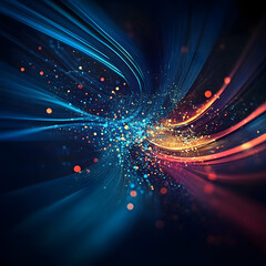 Obraz premium Abstract digital background. Data universe illustration. Ideal for depicting network abilities, technological processes, digital storages, science, education, etc, generative ai