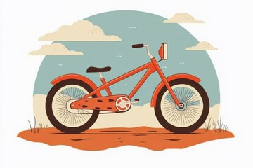 a bike is shown in a flat design