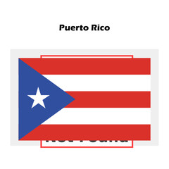 Puerto rica flag single isolated vector icon