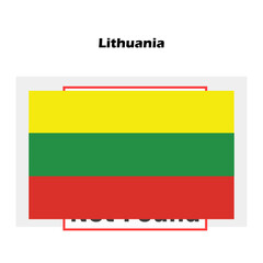 Lithuania flag single isolated vector icon