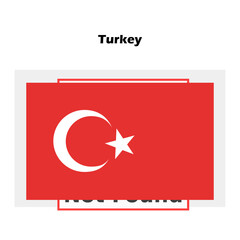 Turkey flag single isolated vector icon