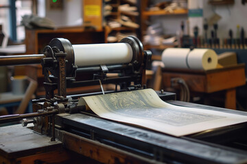Fototapeta premium Vintage Letterpress Printing on High-Quality Cotton Paper 