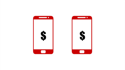 Smartphone payment icon. smartphone and dollar sign. digital banking and mobile money transfer symbol.