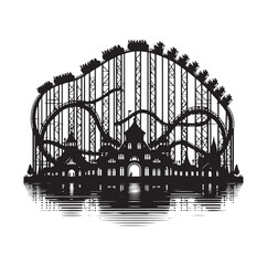 Roller Coaster Silhouette Vector illustration