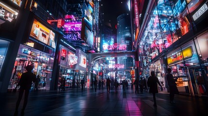 Cyber Monday s Futuristic Virtual Shopping Metropolis with Luminescent Product Holograms Gesture Controlled Kiosks