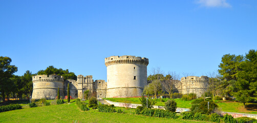 Castello Tramontano, Tramontano castle in Matera, regione Basilicata, Italy. Built in 1501 in Aragonese architectural style by Count Giancarlo Tramontano