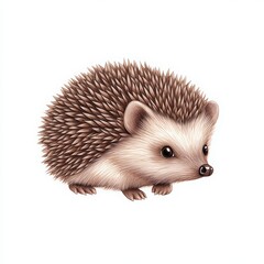 Obraz premium Cute hedgehog illustration on a white isolated background.