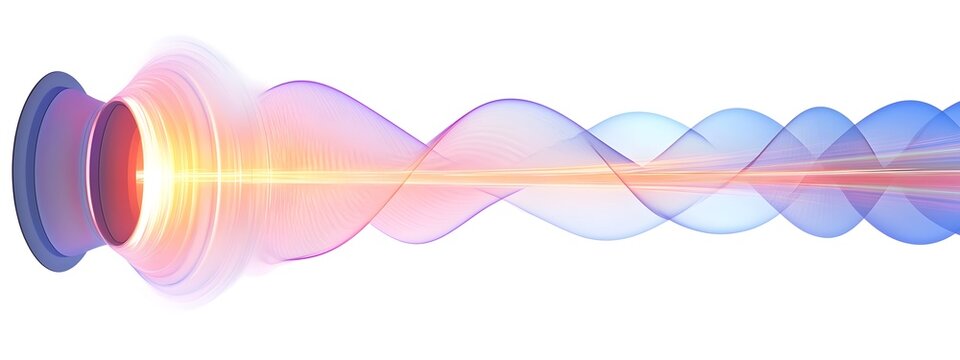 Detailed showcasing the light wave phenomenon within an optical gyroscope featuring a vibrant and dynamic spiral pattern of rotating energy flow