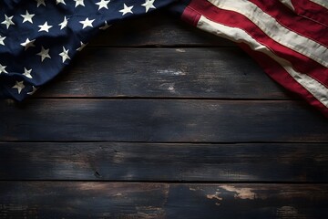 Fototapeta premium American flag on the wood texture representing USA patriotism and national symbol