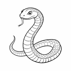 Fototapeta premium Snake illustration, elegant style, black and white 