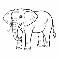 Obraz premium Elephant illustration, gentle style, black and white