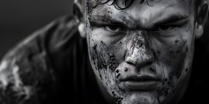 Rugby Player Intense Game