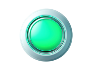 Information button on a machine with green light on white background PNG transparent.