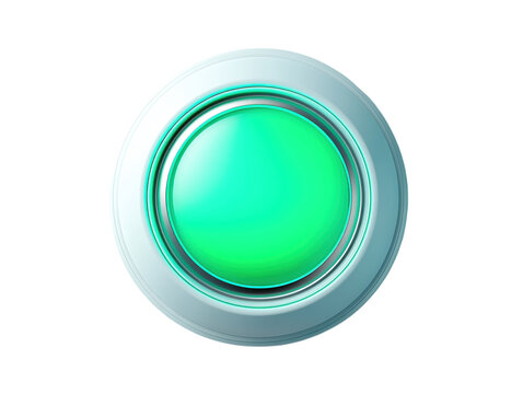 Information button on a machine with green light on white background PNG transparent.