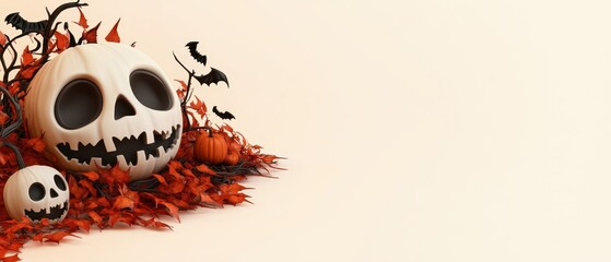 A Halloween themed background with a pumpkin