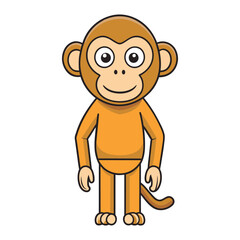 Fototapeta premium Funny cartoon monkey vector sticker clipart