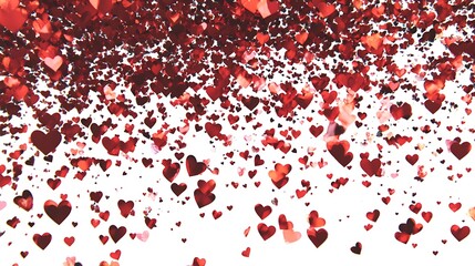 Bold Red Heart Brush Stroke - Expressive Love Art on White Background