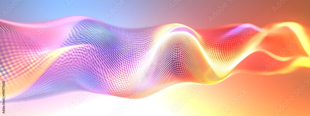 Poster elegant and dynamic 3d light wave depicting the optical heterodyning interference effect a fundament