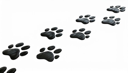 Schwarz Pfoten spur abdruck isoliert auf weißen Hintergrund, Freisteller