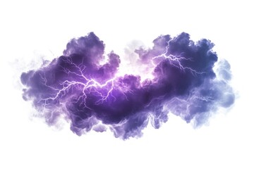 Fototapeta premium Vibrant purple lightning storm cloud