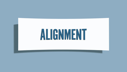 Alignment.. A card isolated on blue background.