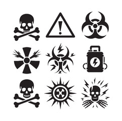 Danger Symbol Black Silhouette vector illustration