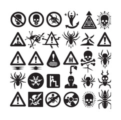 Danger Symbol Black Silhouette vector illustration