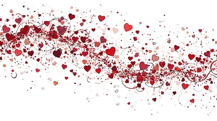 Bold Red Heart Brush Stroke - Expressive Love Art on White Background
