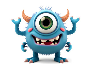 Naklejka premium cute monster with one big eye 