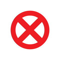 Red Prohibited sign No icon warning or stop symbol safety danger isolated vector illustration.