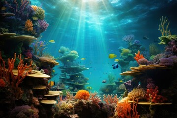 Naklejka premium Underwater kingdom aquarium outdoors nature.