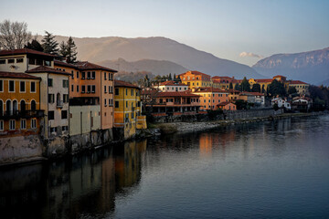 Fototapeta premium Bassano del Grappa the town on the river