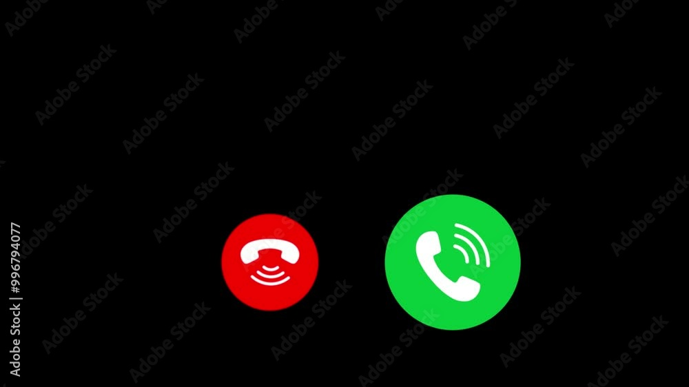 Poster incoming call screen animation. incoming receive call screen animation with accept and decline optio