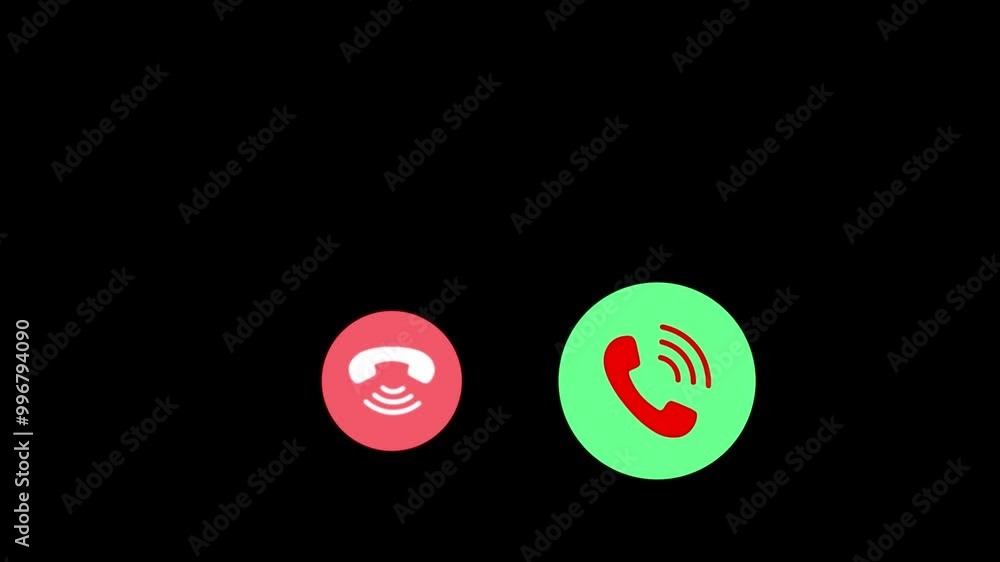 Poster incoming call screen animation. incoming receive call screen animation with accept and decline optio