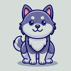 Download Cute Husky Dog Cartoon Vector Icon Illustration Eps File For Design.