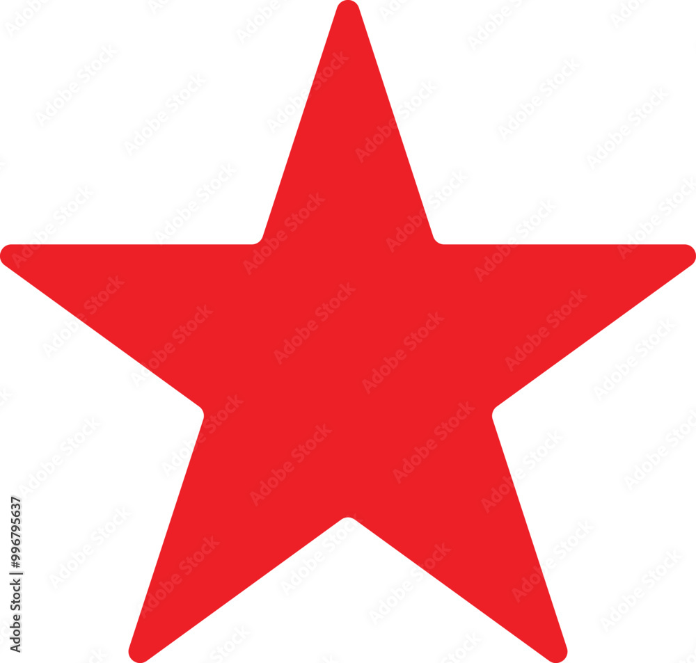 Wall mural red star icon in trendy style isolated on white background . 5 point star icon vector