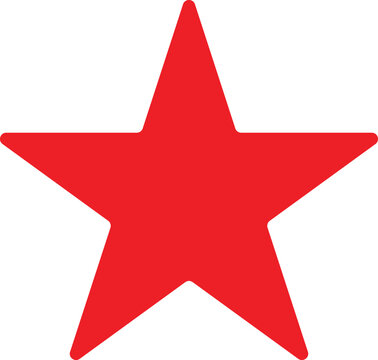 Red star icon in trendy style isolated on white background . 5 point star icon vector
