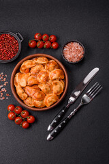 Ravioli with meat or vegetarian with ricotta, salt and spices