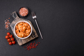 Ravioli with meat or vegetarian with ricotta, salt and spices