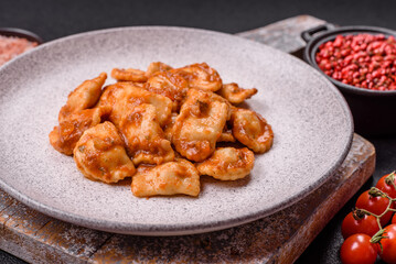 Ravioli with meat or vegetarian with ricotta, salt and spices