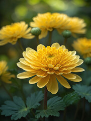 yellow chrysanthemum flowers