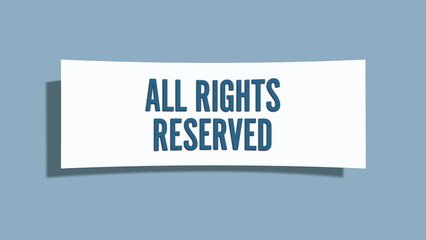 All Rights Reserved. A card isolated on blue background.