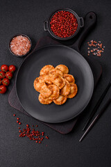 Ravioli with meat or vegetarian with ricotta, salt and spices