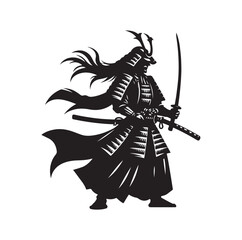 samurai warrior vector Silhouette illustration