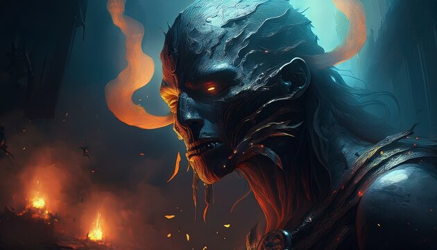 Damon Feuergott Teufel Illustration