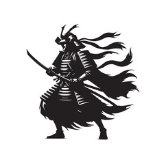 samurai warrior vector Silhouette illustration