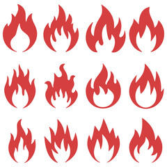 Simple vector flame in flat style