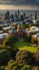 4K aerial view of Melbourne’s skyline from Fitzroy Gardens.