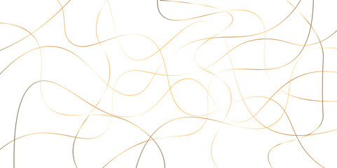 Random pattern colorful line stroke on a transparent background. Chaotic random lines abstract geometric pattern vector background. Decorative golden pattern with tangled curved lines.	