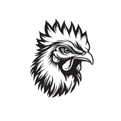 Chicken head design vector on gray background. chicken silhouette. chicken animal vector illustration